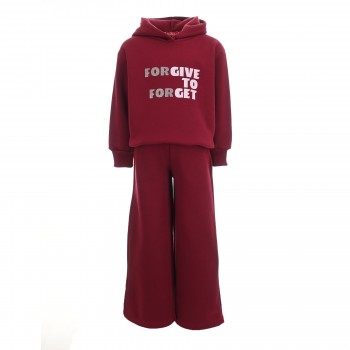 Παιδικό σετ φόρμα φούτερ για κορίτσια Domer κόκκινο