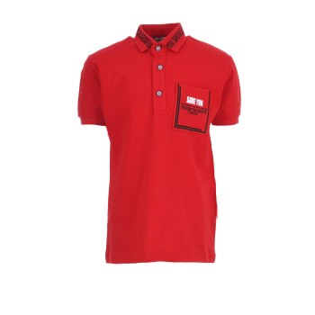 Παιδική μπλούζα για αγόρια Hashtag πόλο κόκκινη