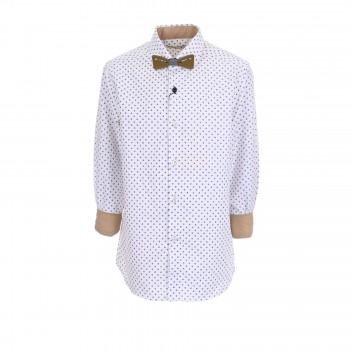 Παιδικό πουκάμισο για αγόρια Hashtag λευκό με παπιγιόν