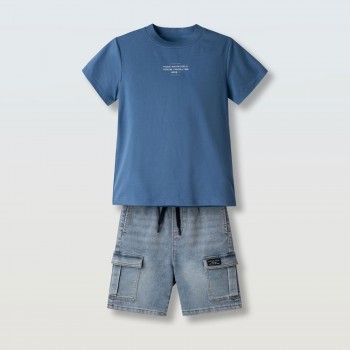Παιδικό σετ με βερμούδα για αγόρια Hashtag ρουά-τζιν