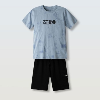 Παιδικό σετ για αγόρια Hashtag σιέλ- μαύρο