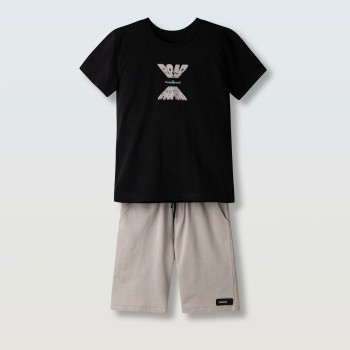 Παιδικό σετ για αγόρια Hashtag μαύρο- μπεζ