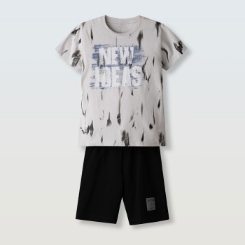 Παιδικό σετ για αγόρια Hashtag γκρι- μαύρο