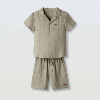 Παιδικό σετ με βερμούδα  για αγόρια Hashtag χακί