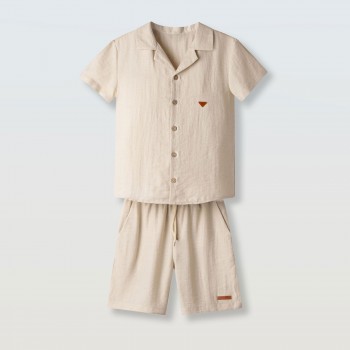 Παιδικό σετ με βερμούδα  για αγόρια Hashtag μπεζ