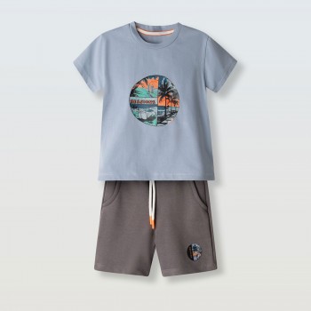 Παιδικό σετ για αγόρια Hashtag σιέλ-ανθρακί