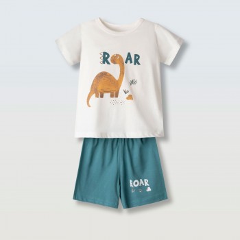 Παιδική πυζάμα  για αγόρια Hashtag λευκό-πετρόλ