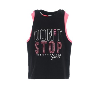 Παιδική μπλούζα για κορίτσια Sprint μαύρο-ροζ φλουό 2τμχ.