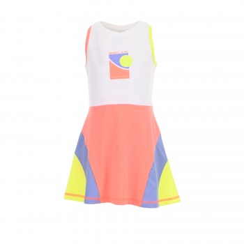 Παιδικό φόρεμα για κορίτσια Sprint 2τμχ λευκό κοραλί
