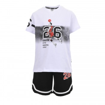 Παιδικό σετ για αγόρια Sprint λευκό- μαύρο