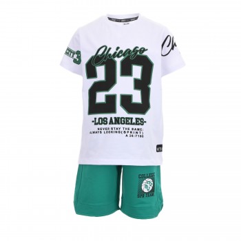 Παιδικό σετ για αγόρια Sprint λευκό- πράσινο