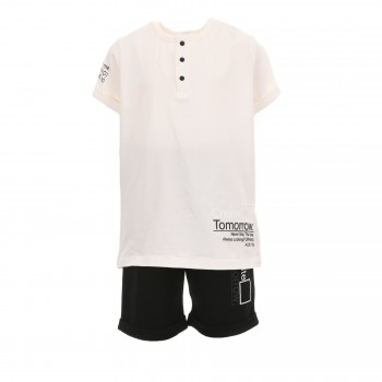 Παιδικό σετ για αγόρια Sprint εκρού- μαύρο