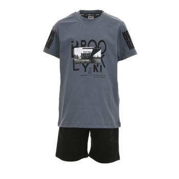 Παιδικό σετ για αγόρια Sprint γκρι ραφ- μαύρο