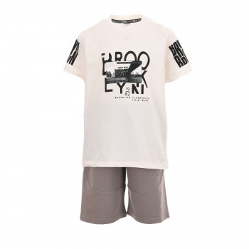 Παιδικό σετ για αγόρια Sprint εκρού- έλεφαντ