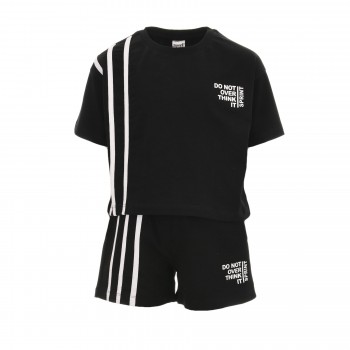 Παιδικό σετ με σορτς για κορίτσια Sprint μαύρο