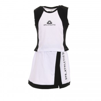 Παιδικό σετ με σορτς- φούστα για κορίτσια Sprint λευκό- μαύρο