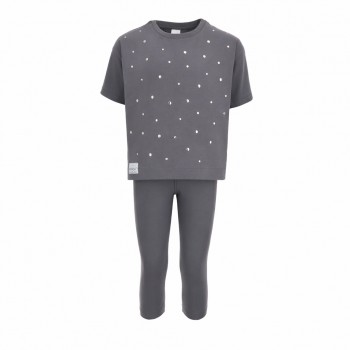 Παιδικό σετ με κάπρι κολάν για κορίτσια Sprint γκρι