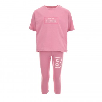 Παιδικό σετ με κολάν κάπρι για κορίτσια Sprint ροζ
