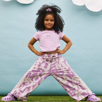 Παιδικό σετ με παντελόνα για κορίτσια Sprint λιλά-print