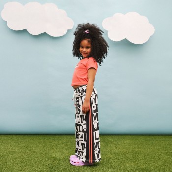 Παιδικό σετ με παντελόνα για κορίτσια Sprint κοραλί-ασπρόμαυρο