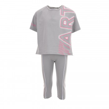 Παιδικό σετ με κολάν κάπρι για κορίτσια Sprint γκρι
