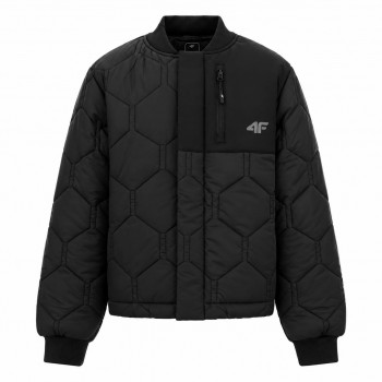 Παιδικό μπουφάν για αγόρια bomber 4F regular fit μαύρο