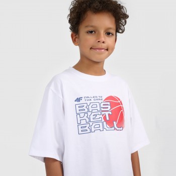 Παιδική μπλούζα για αγόρια 4F λευκή