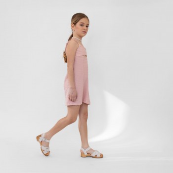Παιδικό φόρεμα γκοφρέ για κορίτσια Alice σομόν