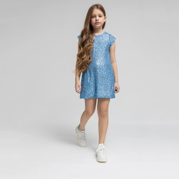 Παιδικό φόρεμα για κορίτσια Alice με παγιέτα μπλε