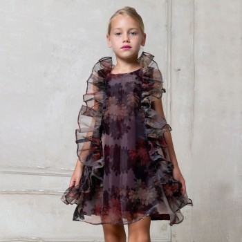 Παιδικό φόρεμα οργαντζα για κορίτσια Alice μπορντό