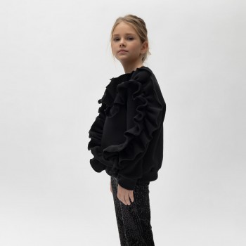 Παιδική μπλούζα για κορίτσια Alice μαύρη φούτερ
