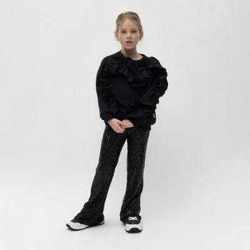 Παιδική παντελόνα για κορίτσια Alice μαύρη με παγιέτα