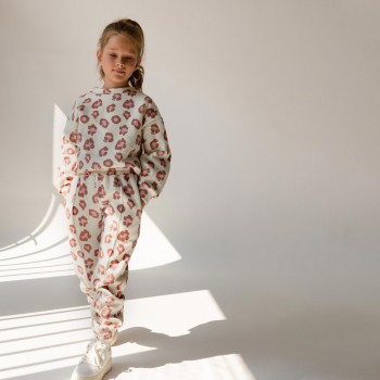 Παιδικό σετ φόρμα για κορίτσια Alice animal print εκρού