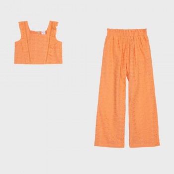 Παιδικό σετ με παντελόνα κιπούρ για κορίτσια Ativo πορτοκαλί