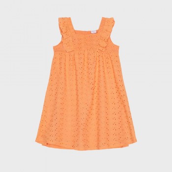 Παιδικό φόρεμα για κορίτσια κιπούρ Ativo πορτοκαλί