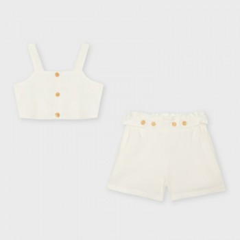 Παιδικό σετ με σορτς για κορίτσια Ativo εκρού