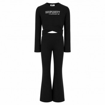 Παιδικό σετ με κολάν καμπάνα για κορίτσια Nekidswear μαύρο