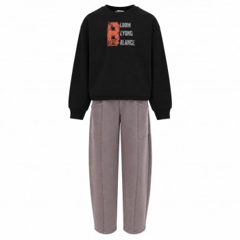 Παιδικό σετ φόρμας για αγόρια Nekidswear μαύρο-γκρι