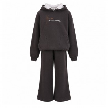Παιδικό σετ φόρμα φούτερ για κορίτσια Nekidswear ανθρακί
