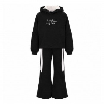 Παιδικό σετ φόρμα φούτερ για κορίτσια Nekidswear μαύρο