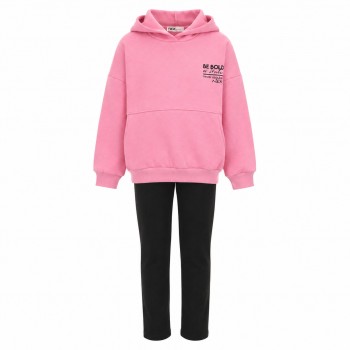Παιδικό σετ με κολάν για κορίτσια Nekidswear ροζ - μαύρο