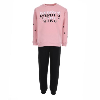 Παιδικό σετ ρούχα για κορίτσια Nekidswear ροζ-μαύρο