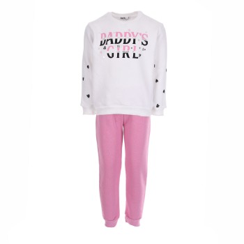 Παιδικό σετ ρούχα για κορίτσια Nekidswear άσπρο- ροζ