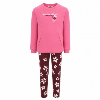 Παιδικό σετ με κολάν για κορίτσια Nekidswear φουξ- μπορντό