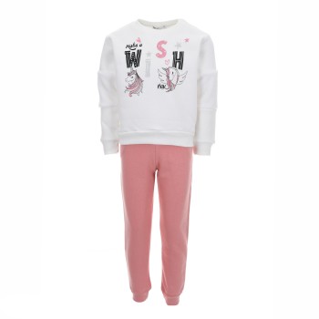 Σετ Φόρμα Παιδική Nekidswear λευκό-ροζ 