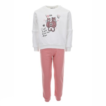 Σετ Φόρμα Παιδική Nekidswear λευκό-ροζ