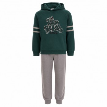 Παιδικό σετ φόρμα φούτερ για αγόρια Nekidswear πράσινο- γκρι