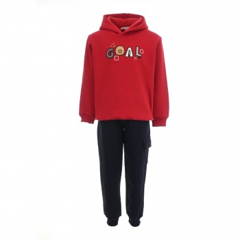 Παιδικό σετ φόρμα φούτερ για αγόρια Nekidswear κόκκινο