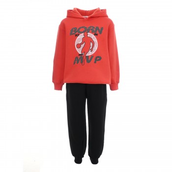 Παιδικό σετ φόρμα φούτερ για αγόρια Nekidswear κεραμιδί
