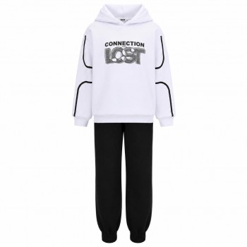 Παιδικό σετ φόρμας για αγόρια Nekidswear λεύκο-μαύρο